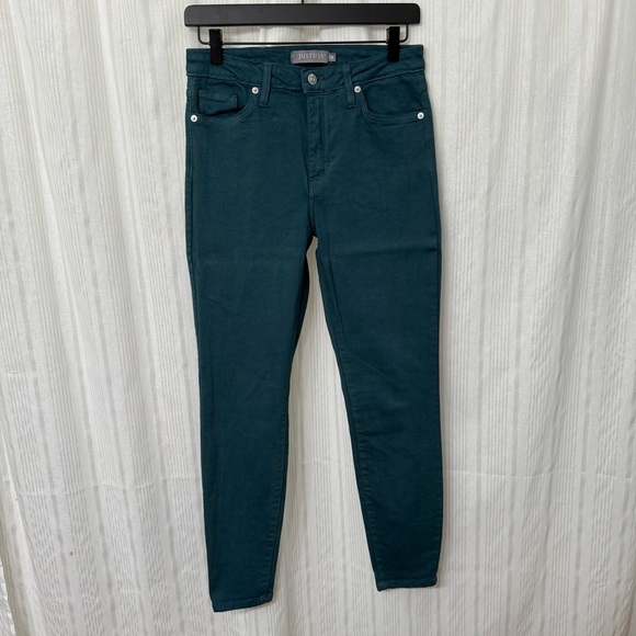 NWOT Just USA Hannah High Rise blue green teal skinny jeans size 28 - Picture 3 of 8
